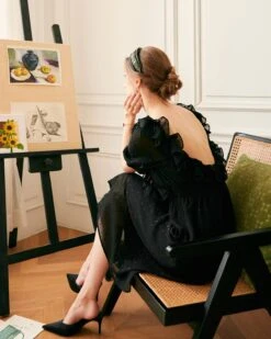 The Puff Sleeve Backless Midi Dress -CINN Clothing Shop midi dresses the puff sleeve backless midi dress 37503955730645