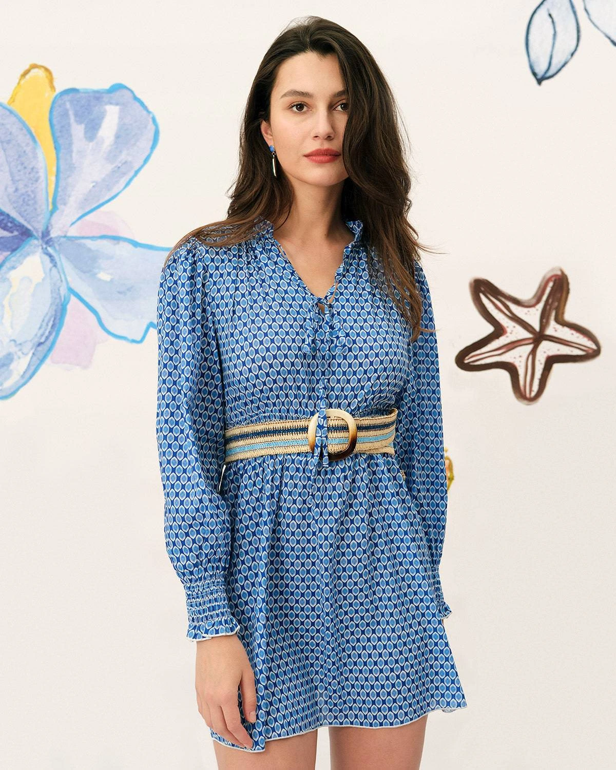 The Frill Trim Tie Neck Mini Dress 1 The Frill Trim Tie Neck Mini Dress