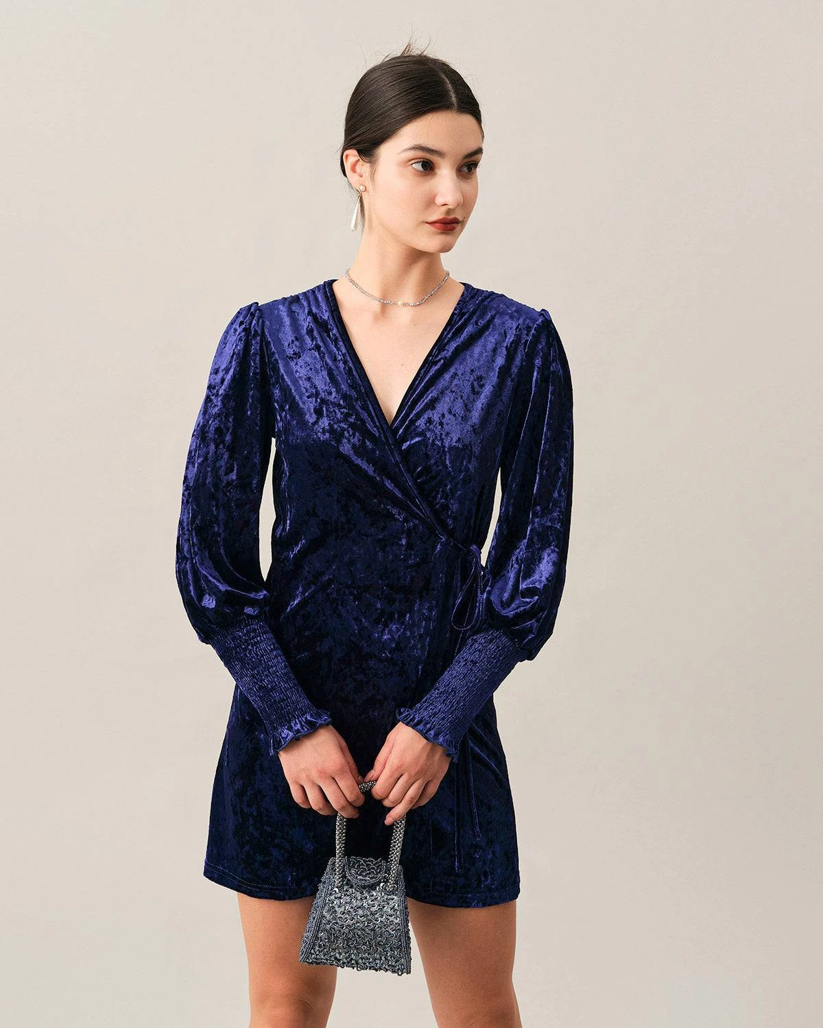 The Velvet Wrap Long Sleeve Mini Dress 5 The Velvet Wrap Long Sleeve Mini Dress - Image 5