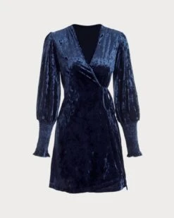 The Velvet Wrap Long Sleeve Mini Dress 13 The Velvet Wrap Long Sleeve Mini Dress -CINN Clothing Shop mini dresses the velvet wrap long sleeve mini dress 38087271350485