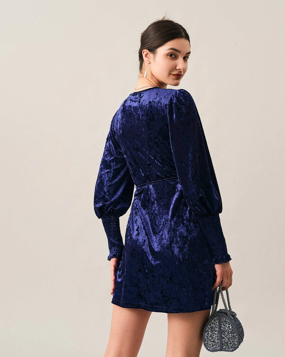 The Velvet Wrap Long Sleeve Mini Dress 4 The Velvet Wrap Long Sleeve Mini Dress - Image 4