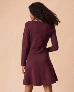 The Red Square Neck Long Sleeve Sweater Dress -CINN Clothing Shop rihoas175911 ae184a72 0ab9 404f b843 692651b9862b