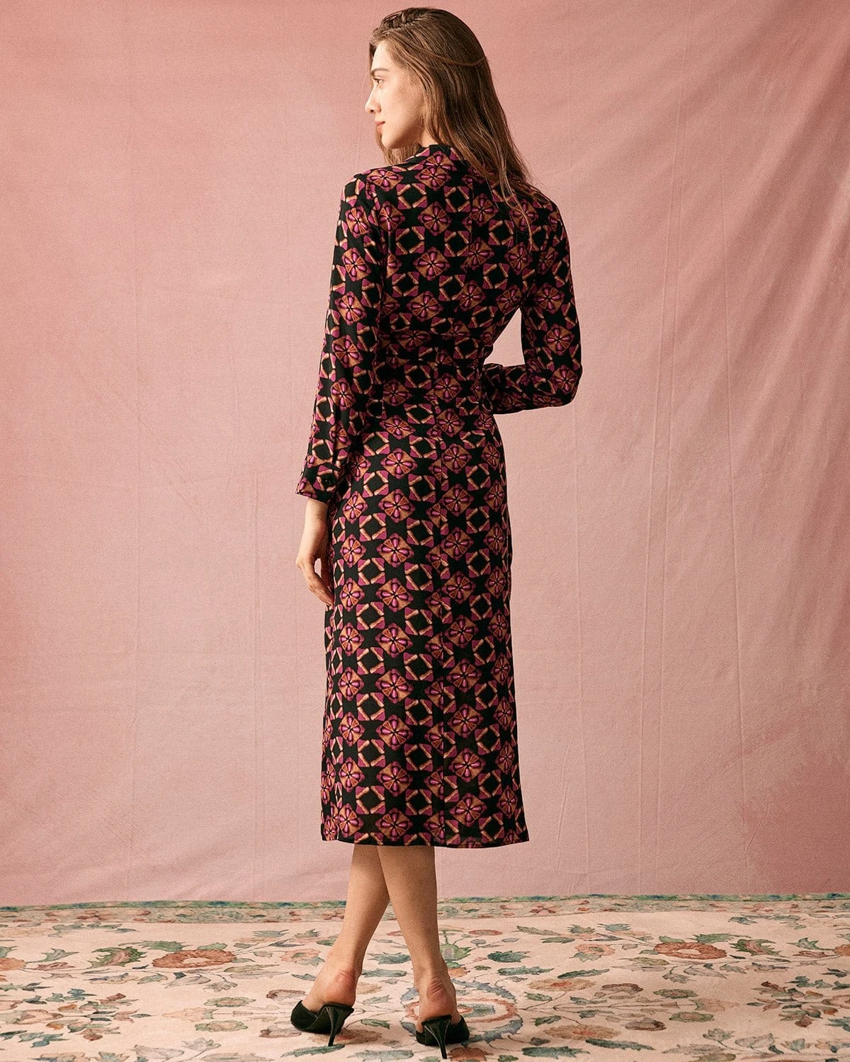 The Lapel Floral Long Sleeve Maxi Dress 5 The Lapel Floral Long Sleeve Maxi Dress - Image 5