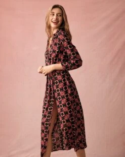 The Lapel Floral Long Sleeve Maxi Dress 7 The Lapel Floral Long Sleeve Maxi Dress -CINN Clothing Shop the allover print maxi dress dresses sfdypa 471425