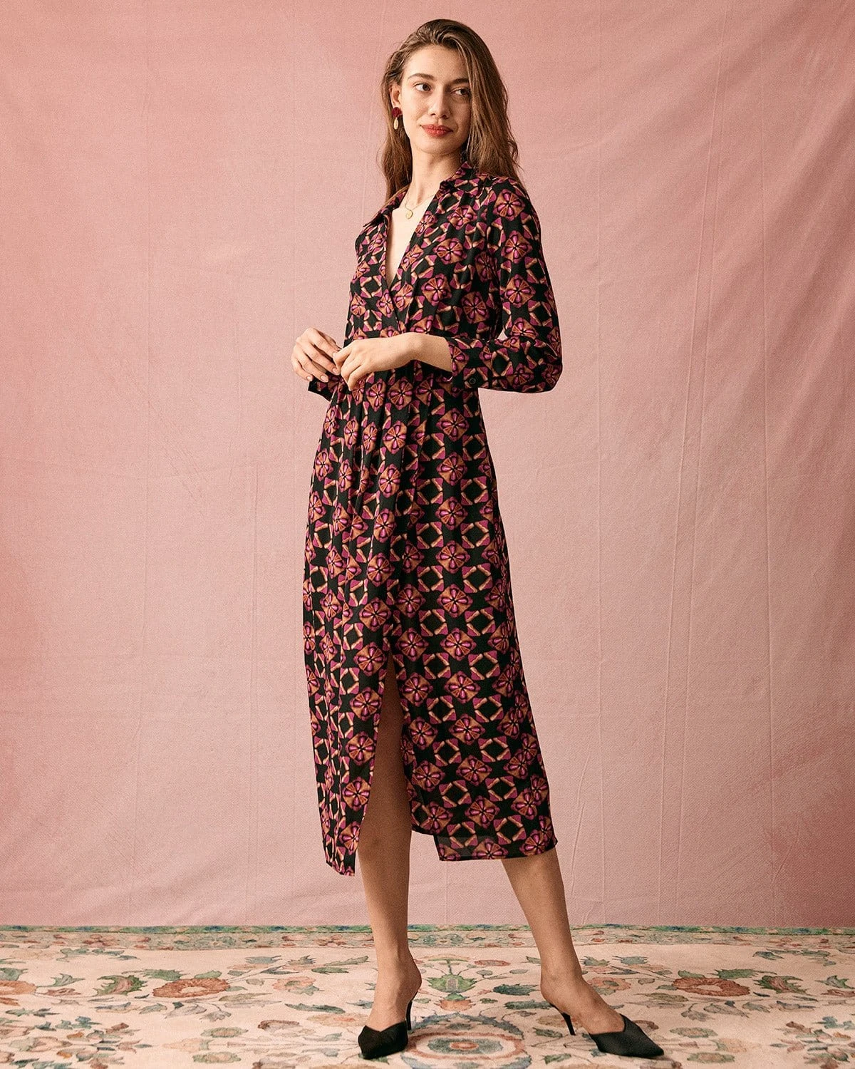 The Lapel Floral Long Sleeve Maxi Dress 4 The Lapel Floral Long Sleeve Maxi Dress - Image 4