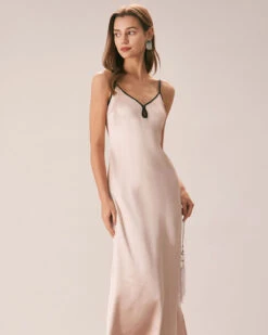 The Apricot Contrast Trim Satin Maxi Dress -CINN Clothing Shop the apricot contrast satin maxi dress apricot dresses pmt3yf