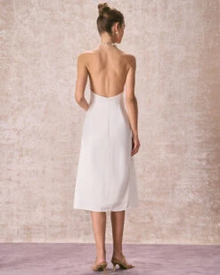 The Apricot Pearl Halter Satin Midi Dress 9 The Apricot Pearl Halter Satin Midi Dress -CINN Clothing Shop the apricot pearl halter midi dress dresses muqiyz