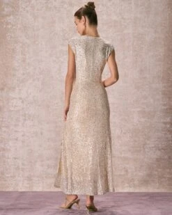 The Apricot V-Neck Sequin Maxi Dress 9 The Apricot V-Neck Sequin Maxi Dress -CINN Clothing Shop the apricot v neck sequin maxi dress dresses khz9ll