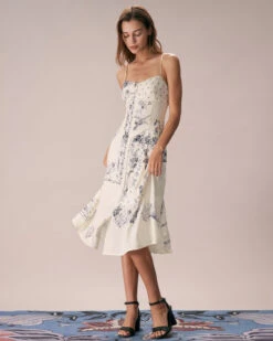 The Beige Floral Split Hem Slip Midi Dress 11 The Beige Floral Split Hem Slip Midi Dress -CINN Clothing Shop the beige floral split hem midi dress dresses 7hdvjd