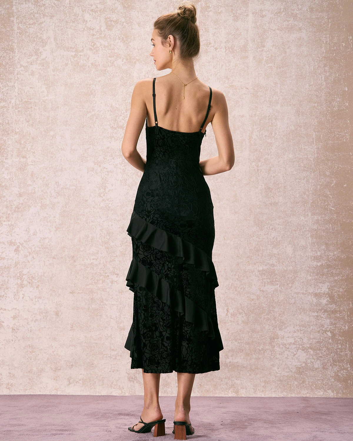 The Black V-Neck Ruffle Tiered Maxi Dress 6 The Black V-Neck Ruffle Tiered Maxi Dress - Image 6