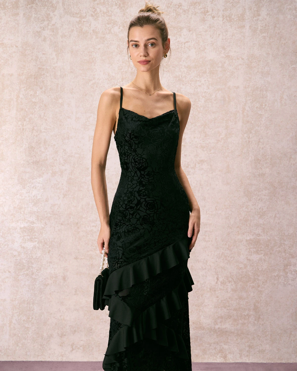 The Black V-Neck Ruffle Tiered Maxi Dress 5 The Black V-Neck Ruffle Tiered Maxi Dress - Image 5