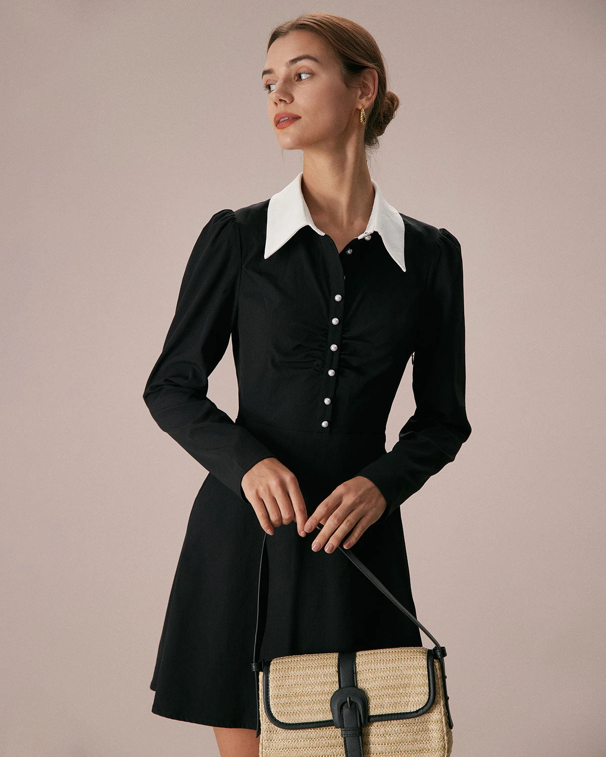 The Black Lapel Colorblock Ruched Mini Dress 1 The Black Lapel Colorblock Ruched Mini Dress