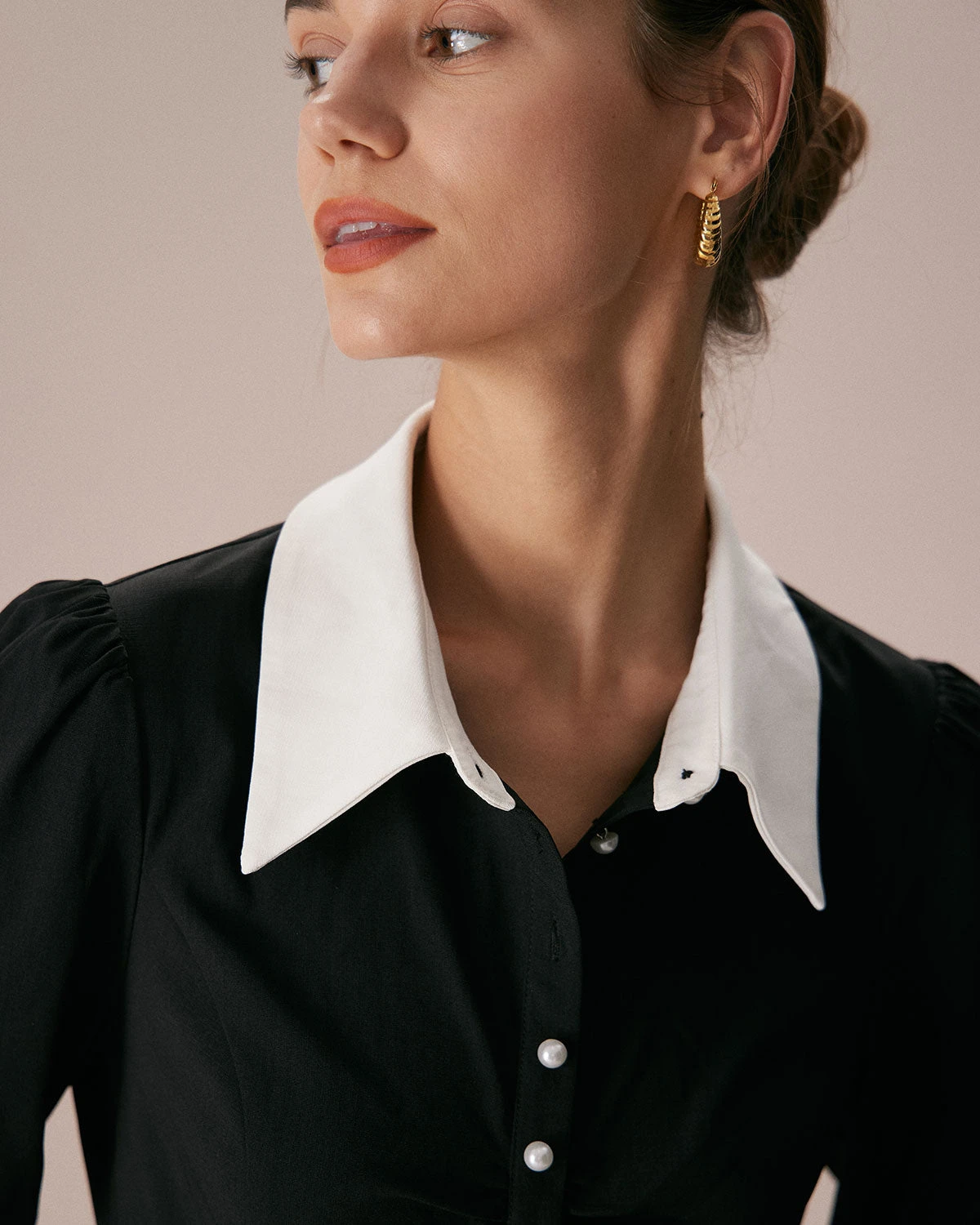 The Black Lapel Colorblock Ruched Mini Dress 5 The Black Lapel Colorblock Ruched Mini Dress - Image 5