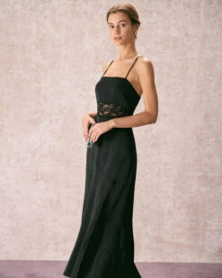 The Black Lace Criss Cross Back Maxi Dress -CINN Clothing Shop the black lace criss cross back maxi dress dresses 0hvq2p