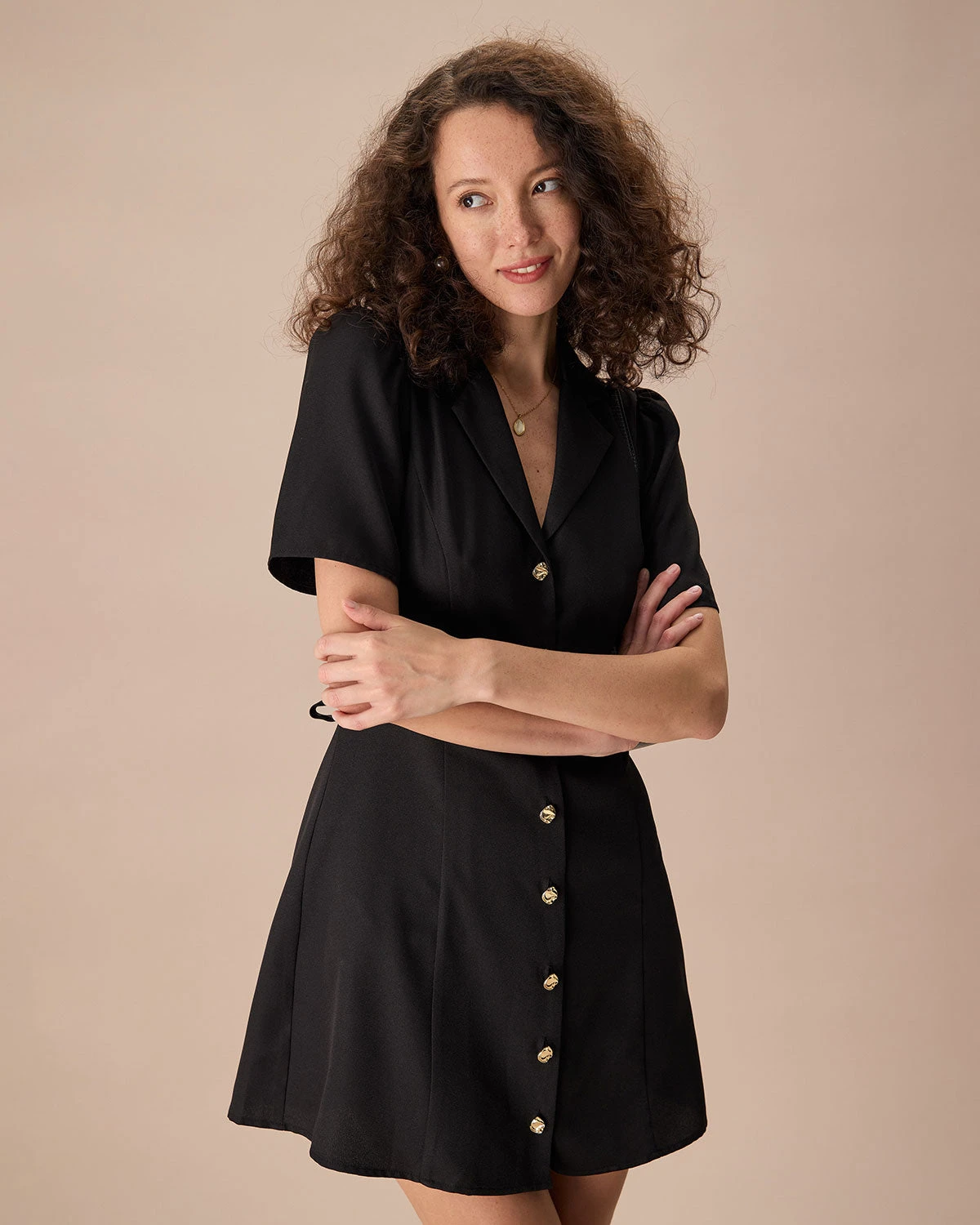 The Black Lapel Short Sleeve Mini Dress 2 The Black Lapel Short Sleeve Mini Dress - Image 2
