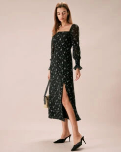 The Black Square Neck Floral Maxi Dress 8 The Black Square Neck Floral Maxi Dress -CINN Clothing Shop the black square neck floral maxi dress dresses bhzmib