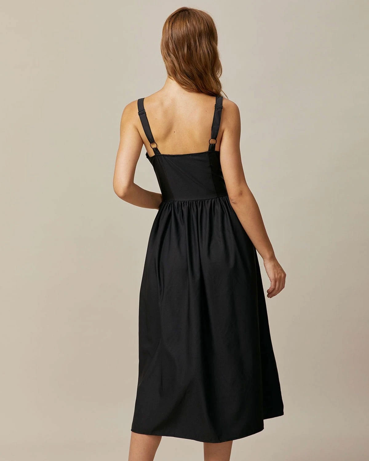 The Black Square Neck Lace Cami Midi Dress 6 The Black Square Neck Lace Cami Midi Dress - Image 6