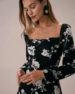 The Black Sweetheart Neck Floral Midi Dress 9 The Black Sweetheart Neck Floral Midi Dress -CINN Clothing Shop the black sweetheart neck floral midi dress dresses a8wlvc