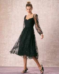 The Black Sweetheart Neck Mesh Midi Dress 8 The Black Sweetheart Neck Mesh Midi Dress -CINN Clothing Shop the black sweetheart neck mesh midi dress dresses nrviyd