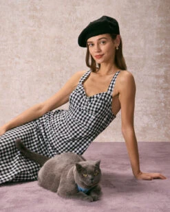 The Black Sweetheart Neck Plaid Midi Dress 10 The Black Sweetheart Neck Plaid Midi Dress -CINN Clothing Shop the black sweetheart neck plaid midi dress dresses xpj224