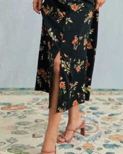 The Black V Neck Floral Short Sleeve Maxi Dress 11 The Black V Neck Floral Short Sleeve Maxi Dress -CINN Clothing Shop the black v neck button detail floral maxi dress dresses ry5ae1 303147