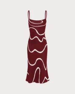 The Wine Red Wave Mermaid Knit Midi Dress -CINN Clothing Shop the black wave mermaid hem kint midi dress dresses ljt5if 3aba88c0 65a6 4b34 b26b be2325599d29