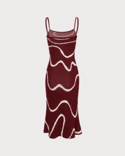 The Wine Red Wave Mermaid Knit Midi Dress -CINN Clothing Shop the black wave mermaid hem kint midi dress dresses ypvmlp 66cfde51 deb9 4577 92d8 36f191ce8aa7