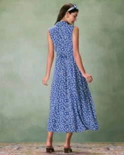 The Blue Collared Button-up Floral Maxi Dress -CINN Clothing Shop the blue collared floral maxi dress dresses e5p99e