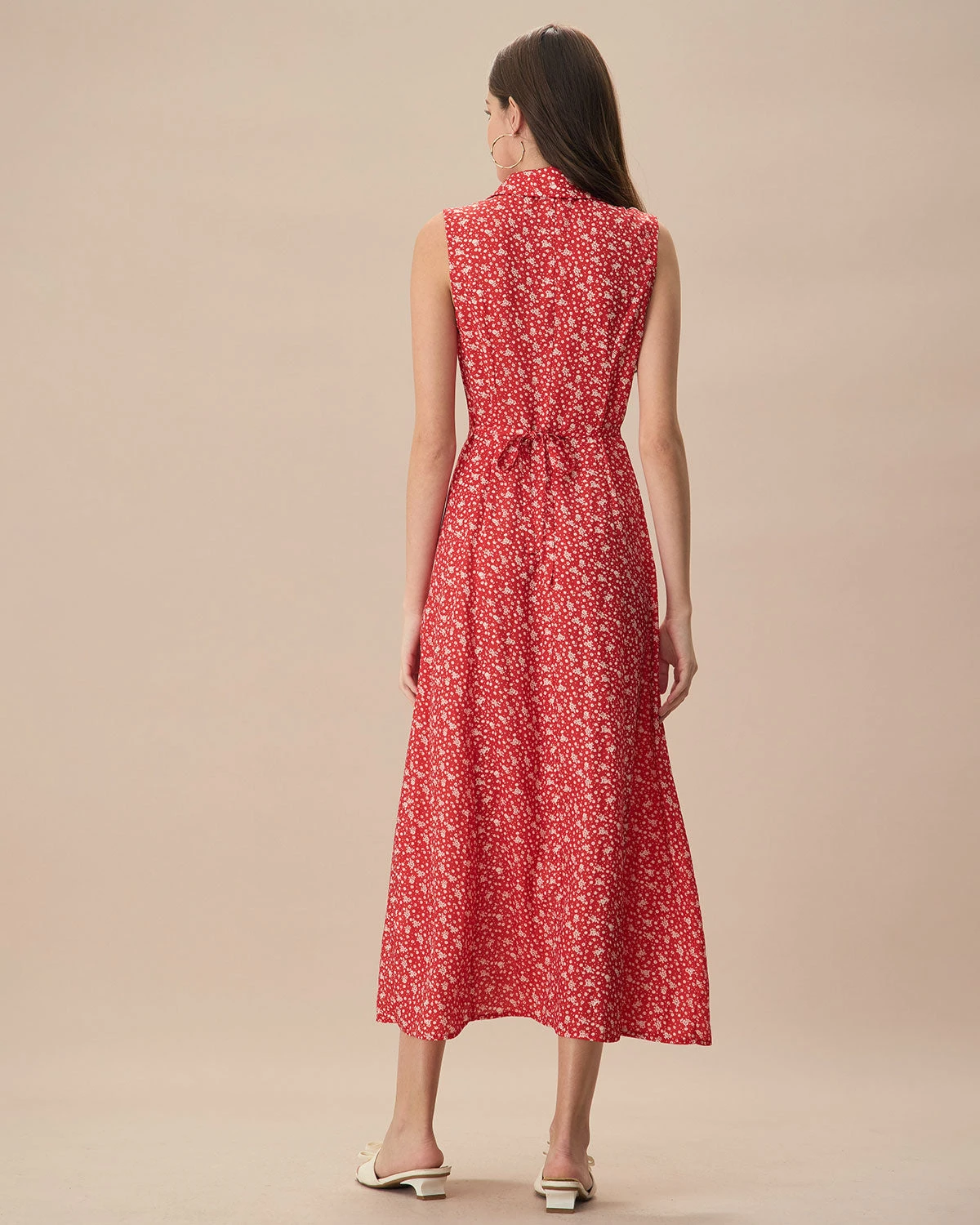 The Red Collared Button-up Floral Maxi Dress 4 The Red Collared Button-up Floral Maxi Dress - Image 4