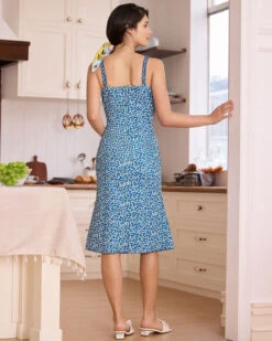 The Blue Floral Frill Trim Midi Dress 9 The Blue Floral Frill Trim Midi Dress -CINN Clothing Shop the blue floral frill trim midi dress dresses w1nyu4