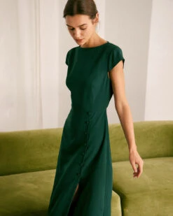 The Green Boat Neck Cutout Back Midi Dress 13 The Green Boat Neck Cutout Back Midi Dress -CINN Clothing Shop the boat neck cutout back dress dresses szk6t9