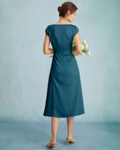 The Navy Satin Cap Sleeve Sheath Slit Midi Dress 5 The Navy Satin Cap Sleeve Sheath Slit Midi Dress -CINN Clothing Shop the boat neck satin slit midi dress dresses 6ztpmh a6f440d9 0e6f 4eb2 9a46 87e862d7be93 823942