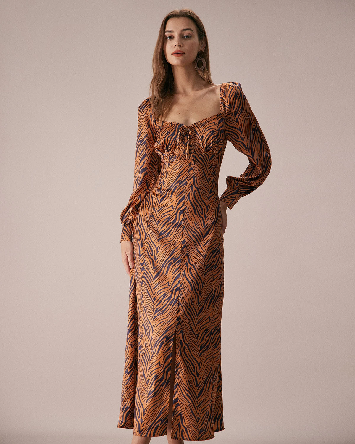 The Brown Sweetheart Neck Zebra Maxi Dress 1 The Brown Sweetheart Neck Zebra Maxi Dress