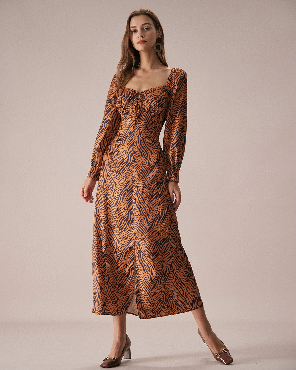 The Brown Sweetheart Neck Zebra Maxi Dress 3 The Brown Sweetheart Neck Zebra Maxi Dress - Image 3