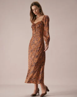 The Brown Sweetheart Neck Zebra Maxi Dress 8 The Brown Sweetheart Neck Zebra Maxi Dress -CINN Clothing Shop the brown sweetheart neck zebra maxi dress dresses u7duah