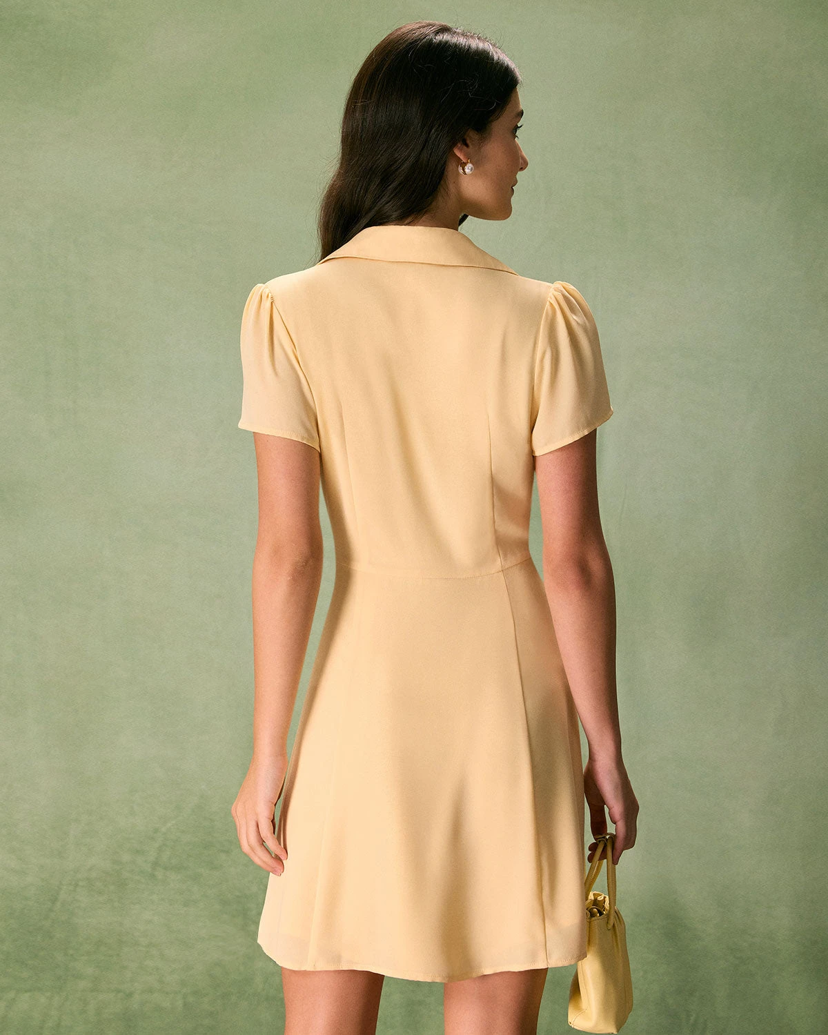 The Yellow Button Down Shirt Mini Dress 4 The Yellow Button Down Shirt Mini Dress - Image 4