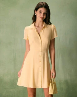 The Yellow Button Down Shirt Mini Dress 7 The Yellow Button Down Shirt Mini Dress -CINN Clothing Shop the button down shirt dress yellow dresses l9t1ek