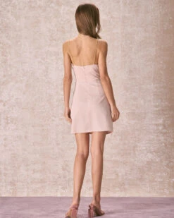 The Apricot Chain Strap Ruched Wrap Mini Dress -CINN Clothing Shop the chain strap wrap mini dress dresses cxrieq