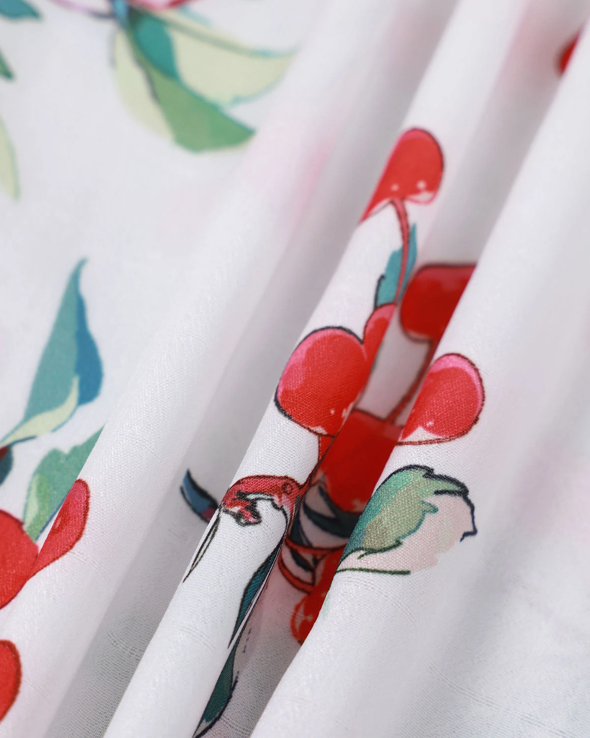 The White Puff Sleeve Cherry Split Midi Dress 6 The White Puff Sleeve Cherry Split Midi Dress - Image 6