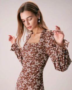 The Coffee Square Neck Floral Mini Dress 9 The Coffee Square Neck Floral Mini Dress -CINN Clothing Shop the coffee square neck floral mini dress dresses dcw9bm