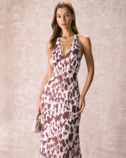 The Coffee V Neck Floral Backless Maxi Dress -CINN Clothing Shop the coffee v neck floral backless maxi dress dresses 0loozj
