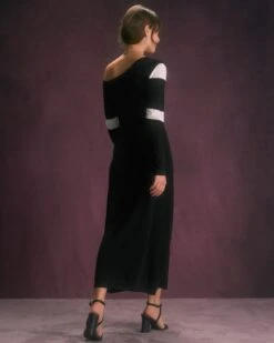 The Colorblock One Shoulder Knit Midi Dress 9 The Colorblock One Shoulder Knit Midi Dress -CINN Clothing Shop the colorblock one shoulder slit knit dress dresses cwjgis