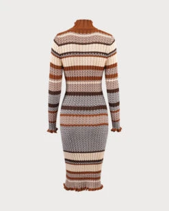 The Multi Colorblock Striped Knit Midi Dress 15 The Multi Colorblock Striped Knit Midi Dress -CINN Clothing Shop the colorblock striped knitted dress dresses xmnlqf