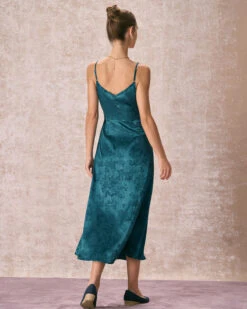 The Navy Cowl Neck Jacquard Maxi Dress -CINN Clothing Shop the cowl neck jacquard dress dresses 5lkjrr