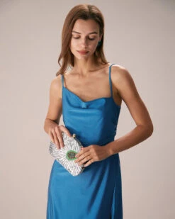 The Blue Cowl Neck Ruched Slip Midi Dress 10 The Blue Cowl Neck Ruched Slip Midi Dress -CINN Clothing Shop the cowl neck ruched dress dresses p4g6hv