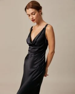 The Black Cowl Neck Sheath Satin Maxi Dress 10 The Black Cowl Neck Sheath Satin Maxi Dress -CINN Clothing Shop the cowl neck satin maxi dress dresses zdh6ay 376683
