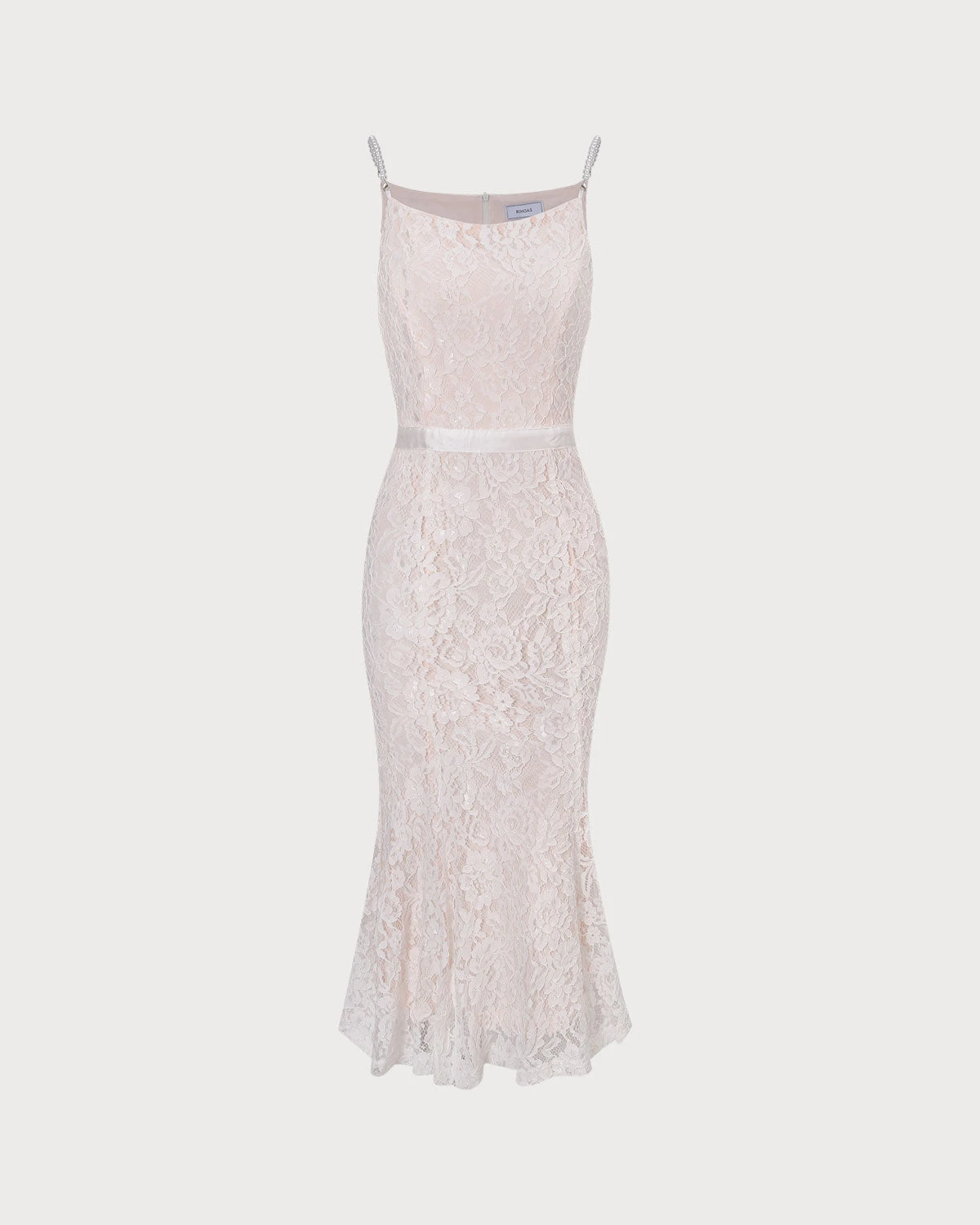 The White Floral Lace Mermaid Midi Dress 7 The White Floral Lace Mermaid Midi Dress - Image 7