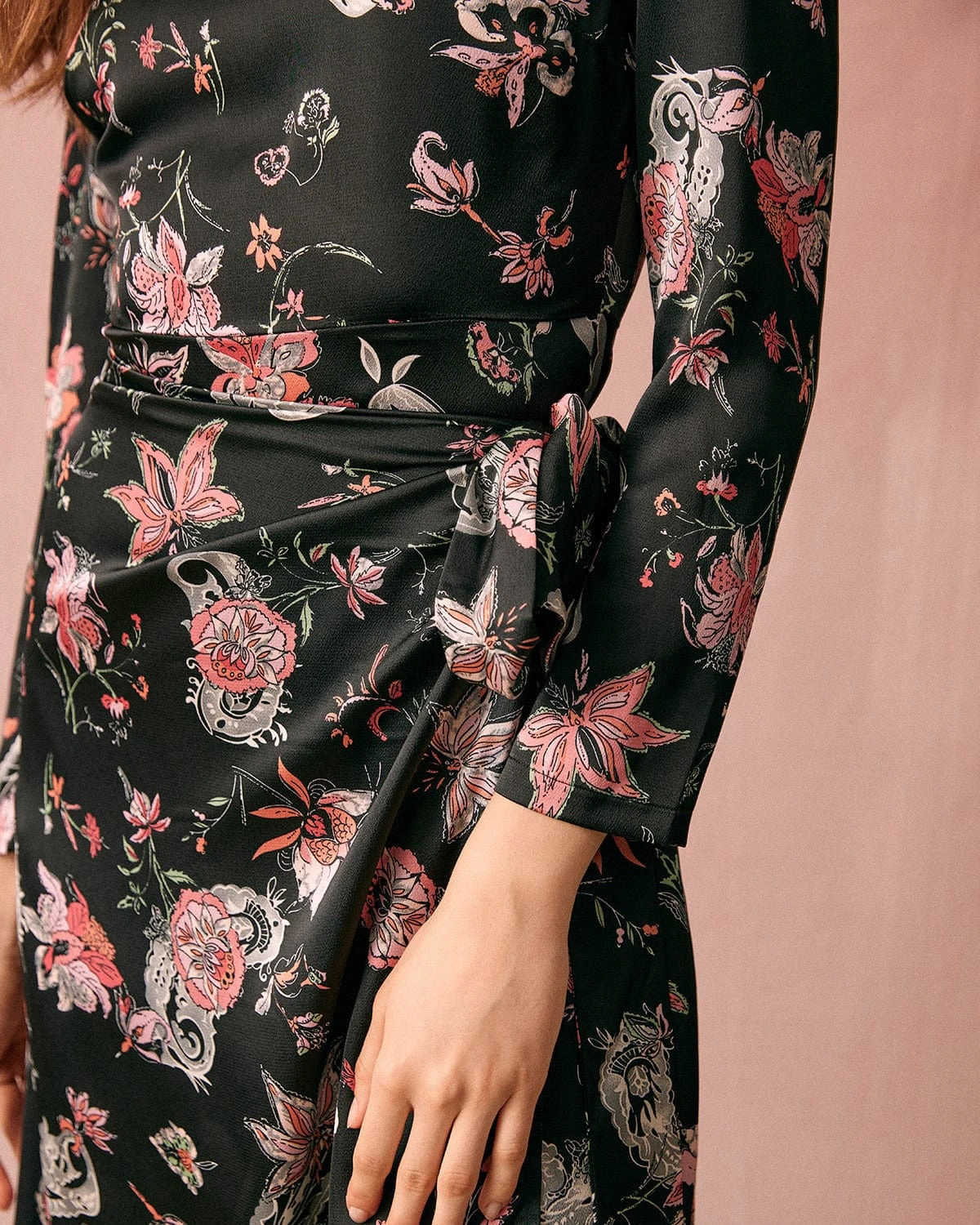 The Floral Ruched Long Sleeve Midi Dress 2 The Floral Ruched Long Sleeve Midi Dress - Image 2
