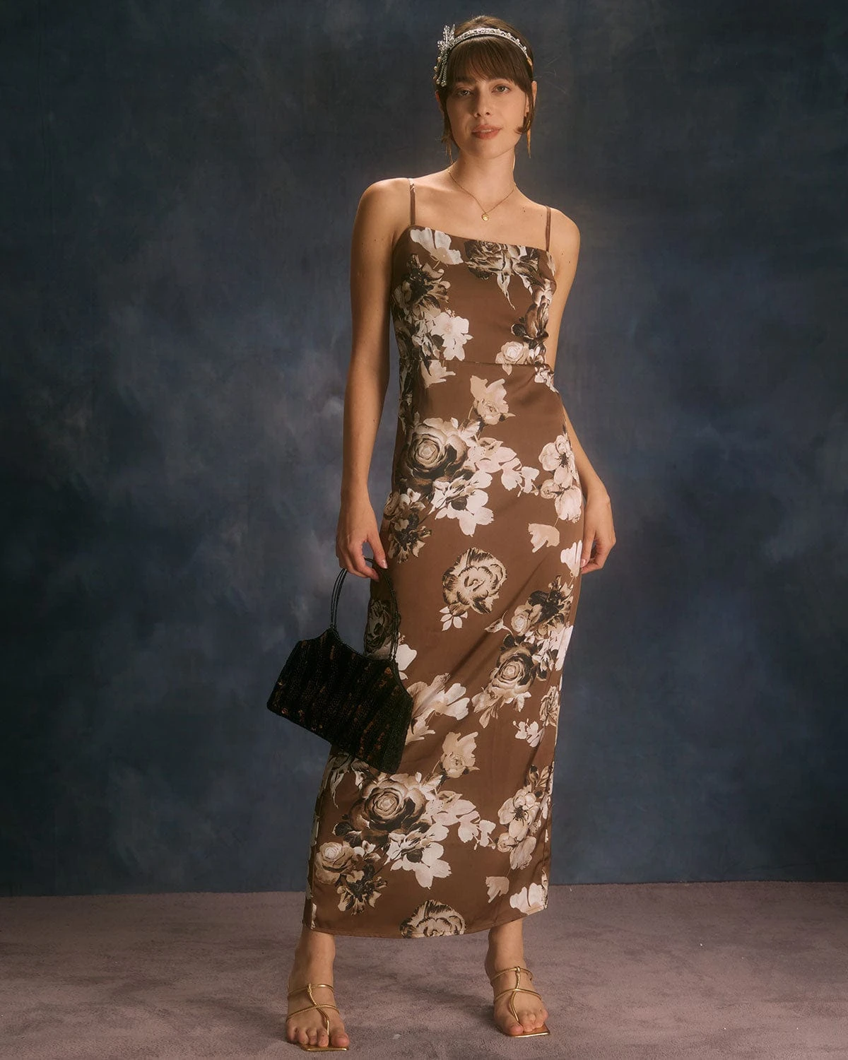 The Brown Floral Slit Maxi Dress 1 The Brown Floral Slit Maxi Dress