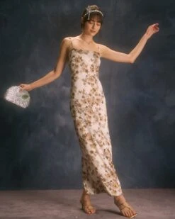 The Apricot Floral Slit Maxi Dress -CINN Clothing Shop the floral side split maxi dress dresses qchzfc 3e62cdc9 b803 49cf 8d7a 69f500af1c4f